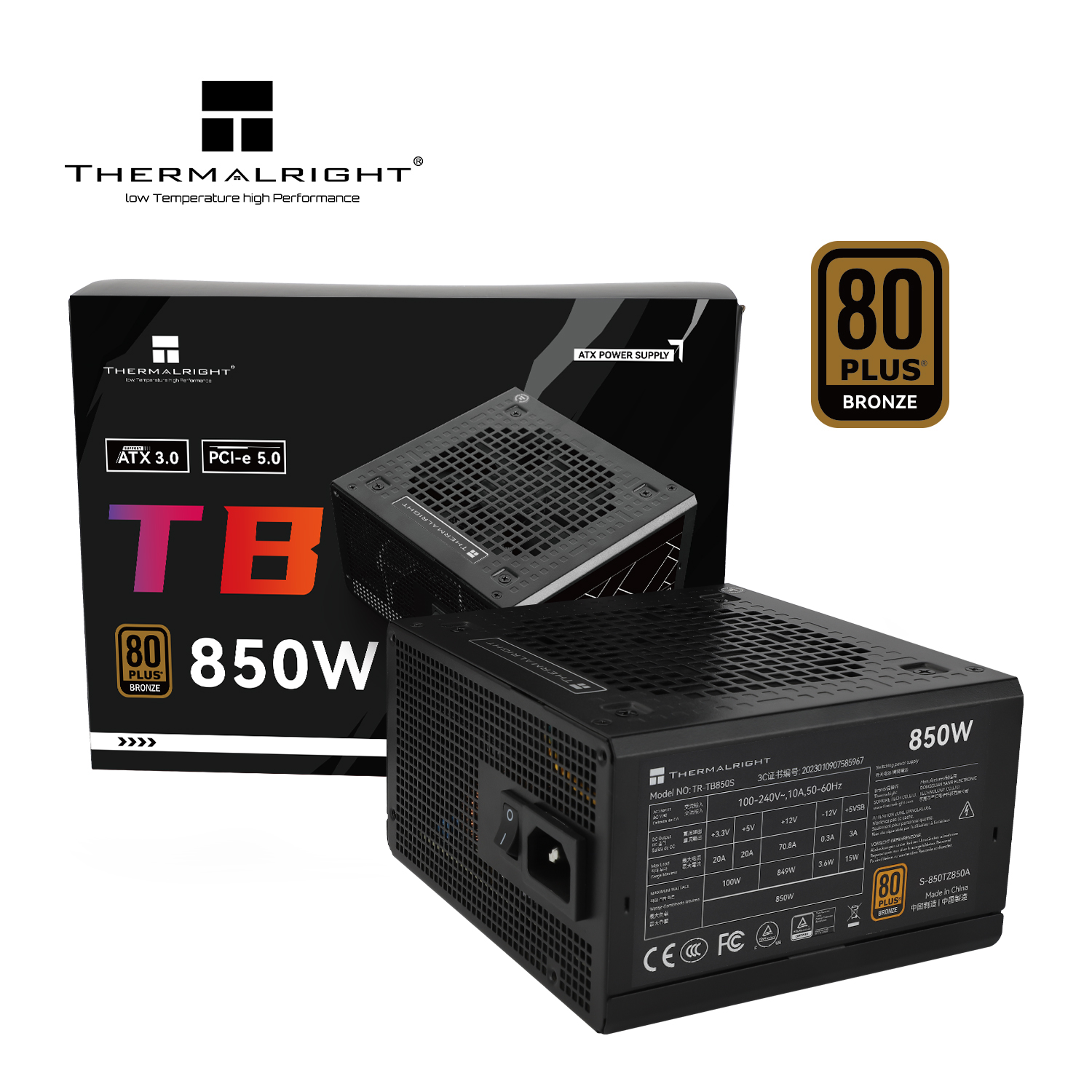 Thermalright TG850S 850W Non-Modular 80 PLUS Bronze Thermalright TG850S 850W Non-Modular 80 PLUS Bronze